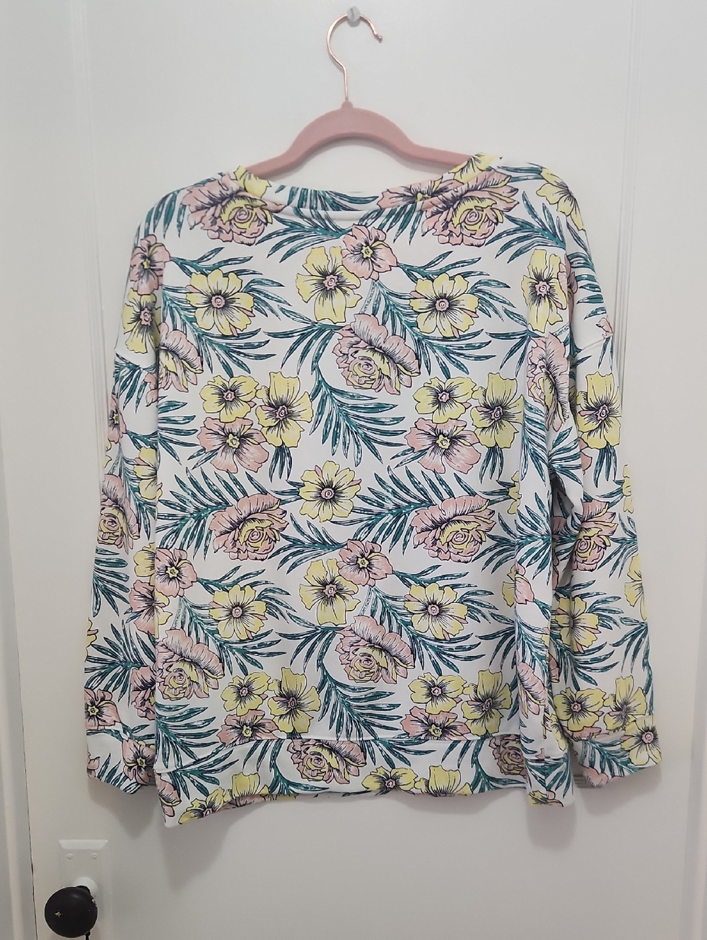 Lou & Grey Womens Tropical Floral Sweatshirt Size Large - Picture 2 of 7